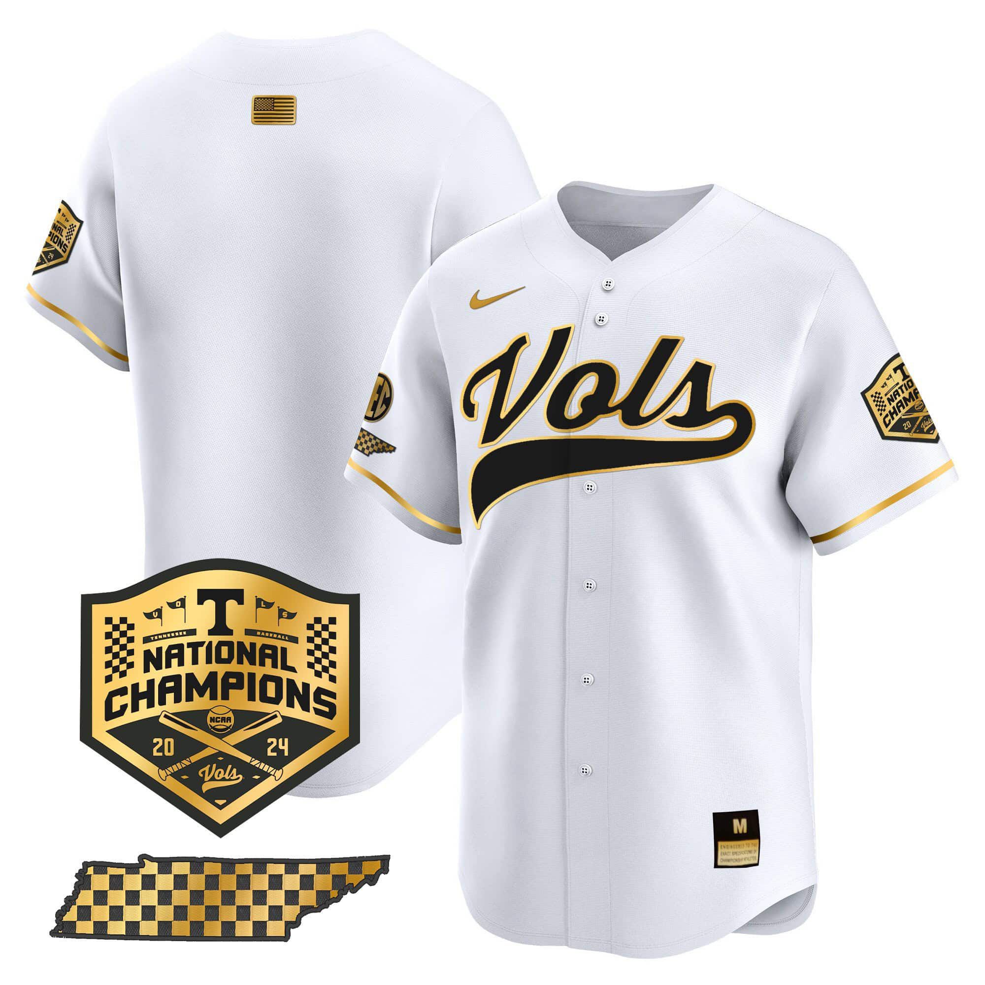 Men Tennessee Volunteers Blank White 2024 Nike Champions Vapor Premier Limited NCAA Jersey style 1